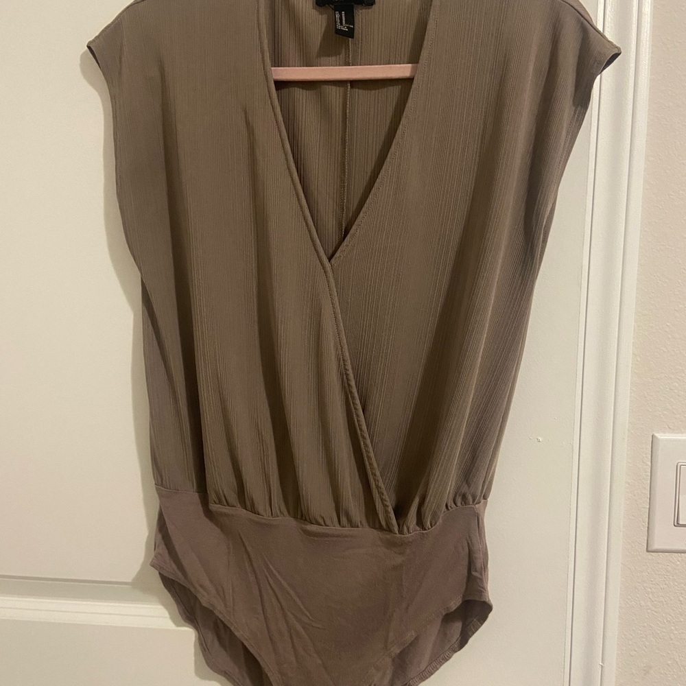 Elegant Tan Wrap Top